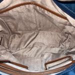 Michael Kors  Navy Nylon Leather Trim Tote Bag Gold Logo Lock Charm Photo 4