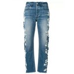 3x1 Higher Ground Distressed Ankle Shredded Boyfriend Jeans Punk Grunge Blue 25 Photo 8