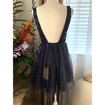 Mac Duggal  Glitter Rhinestone Tulle Mini Dress in Midnight Blue Photo 7