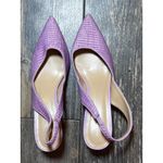 Ann Taylor  Women Purple Pointed Toe Straw Slingback Kitten Heel Pumps Size 10M Photo 5