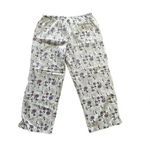 Swell Floral White Purple Wide Leg Pull On Bohemian Pajama Pants SZ S #1772 Photo 3