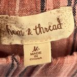 Hem & Thread Women’s  Wide Leg Flowy Striped Jumpsuit Size Medium Open Back Photo 7