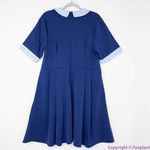 Unique Vintage  Gwynnie Bee‎ Gingham Collar Navy Fit-And-Flare Dress, 0X Photo 7