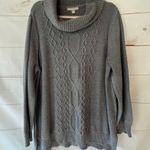 Woman Within Gray Cable Knit Cowl Neck Sweater size 3X Photo 0