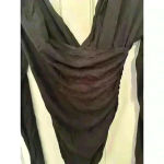 Abound  Black Ruched Long Sleeve Bodysuit‎ size XS NWT Photo 1