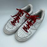 Nike Air Force 1 White Thick Soled Sneakers Red Laces Size 7 Photo 3