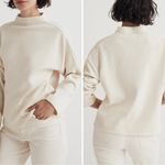 Madewell  Striped Jacquard Funnelneck Top in Antique Cream Photo 1