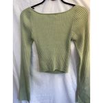 Urban Outfitters  Lime Green Ribbed Off Shoulder Top Long Sleeve Women's Large Photo 6