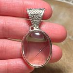 Sterling Silver Clear Quartz Oval 925 Pendant Photo 11