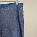 J.Jill 100% Linen Blue Chambray Pull On Ankle Pants Photo 4