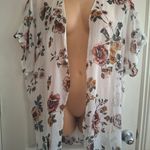 Maurices S/M Floral Kimono Cardigan White Size M Photo 10
