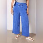 Sundry Loop Terry Wide Leg Crop Lounge Pants NWT Size Large Blue Photo 5