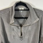 Sundry Crop Three Quarter Zip Up Sweat Shirt Long Sleeve Gray Size 3 Large Photo 3