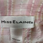 Miss Elaine Pink Plaid‎ Cotton Polyester Pajama Set Embroidered Lace Trim L Size L Photo 2