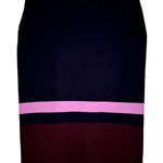 Ann Taylor Blue Purple Color Block Mini Pencil Skirt Womens M Stretch Preppy Photo 0