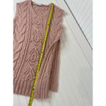 ZARA Pink Wool Blend Cable Knit Tunic Long Oversized Sweater Vest Top Size S Photo 3