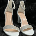 Top Moda  Elegant White Heels with Glittering Silver Straps Photo 0