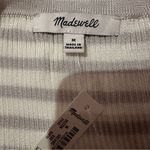 Madewell  Micro-Rib Short Sleeve‎ Striped Sweater Tee in Monument Sz M NEW Photo 4