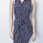 [Michael Michael Kors] Blue Ikat Print Sleeveless Knot Tie Mini Shirt Dress Sz 0 Photo 0