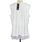 Alfani 0X-Large Top Sleeveless Scoop Neck Lined Overlay Stretch Side Slits White Photo 4
