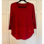 Michael Kors Michael  red crewneck blouse chiffon bottom size s Photo 2