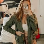 Madewell Olive Green linen blend cargo Jacket Photo 1