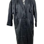 Jacqueline Ferrar Vintage 90s Black Leather Trench Coat - Size M Photo 0