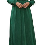 Baltic Born Venus Pleated Maxi Dress Emerald Green Size Medium Photo 0