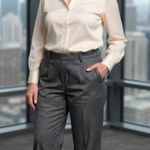 Talbots Women's Wide Leg Gray Dress Pants Size 4 Business Casual Photo 0