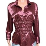 ReneeLamor Women long sleeve button up rose polyester shirt XL Purple Photo 0
