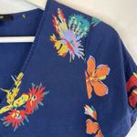 Madewell Size XXS Bird of Paradise Tie Front Silk Top V-Neck Shirt Sleeve Blouse Photo 3