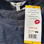 Wildfox Navy 'Social' Statement Embroidered Crew Neck Sweatshirt. New with tags Photo 6