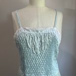 Vintage Light Blue Barbizon Smocked Bodice Danity Full Sweep Night Gown Sz L Size L Photo 8