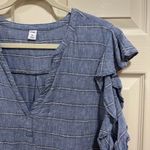 Old Navy  sleeveless vneck blouse chambray stripe size XXL Photo 2