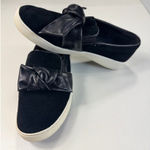 Michael Michael Kors Slip On Sneakers Bow Detail Black‎ Suede Shoes Black Size 6.5 Photo 0