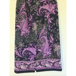 Briggs New York  Black Purple Floral Paisley Flower Maxi Skirt Slit Womens 10 Photo 5