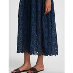 Madewell Embroidered Drop Waist Maxi Dress Dark Indigo Navy Relaxed XS NWT Photo 4