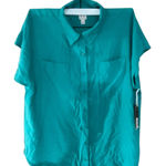 Worthington Porcelan Green Cuffed Sleeve Button Down Shirt Photo 0