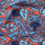 Tory Burch Pima Cotton Paisley Floral T-shirt M Blue Orange Preppy Hampton Chic Photo 1