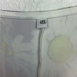 Floral V Neck Short Sleeve Dress White Size 4X Photo 2