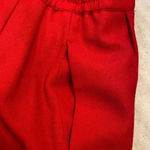 Red 100% Wool Knee Length Pencil Skirt Lined Pockets Zip Back Slit Size 14 Photo 8