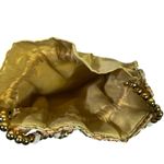 Designer Evening Clutch Beaded Handle Drawstring Pouch Bag Gold Photo 4