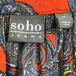 Soho  Jeans Paisley top with Tie front - size Medium Photo 4