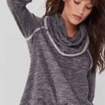 Free People Beach Gray Colorblock Cocoon Cowl Neck Pullover Photo 0