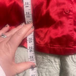 Frederick's of Hollywood  Satin Pajama Set Large Long Sleeve & Pants Red Photo 5