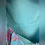 New Floral Jacquard bow mini dress cutout cocktail sleeveless vneck preppy Blue Size M Photo 9