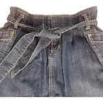 BCBGeneration  Dark Wash Pleated Tie Waist Denim Mini Skirt Photo 1