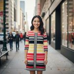 London Times  Sheath Dress 12 Vibrant Stripes Geometric Bold Career Modern Chic Photo 15