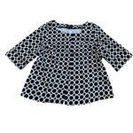 Ecology Women Sz 1X Cotton buttoned front lightweight jacket geo print Blazer Blue Photo 1