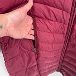 GH Bass Co Quilted Jacket Womens Large Burgundy Red‎ Nylon Goose Down Red Photo 3